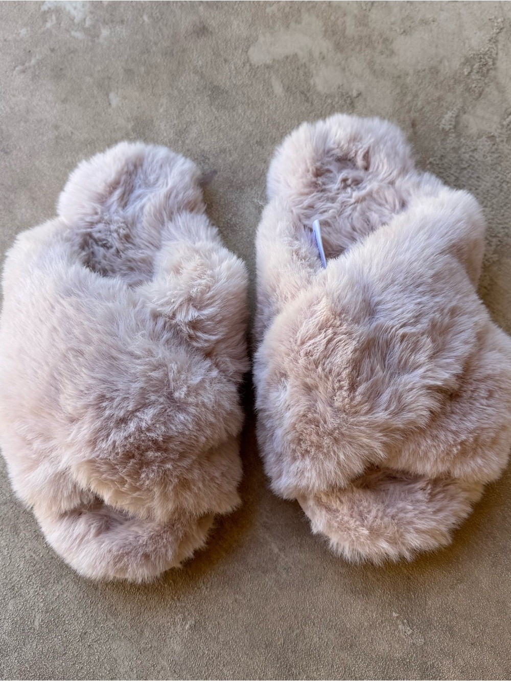 Plush Faux Fur Slide Slippers for Women - Blush Pink